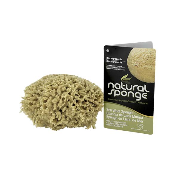 The Natural Brand - Wool Sea Sponge 4-5 Inch SW #1-4050C | Front w/ Label