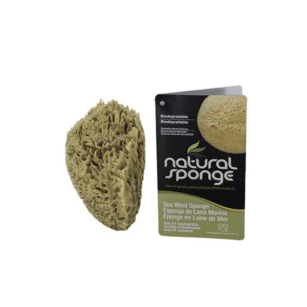 The Natural Brand - Wool Sea Sponge 5-6 Inch SW #1-5060C | Side with Label