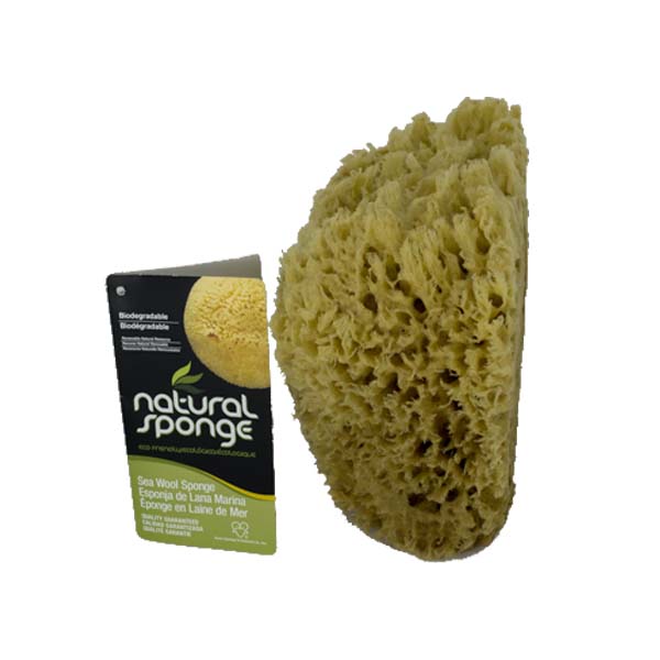 The Natural Brand - Wool Sea Sponge 5-6 Inch SW #1-1011C | Side with Label