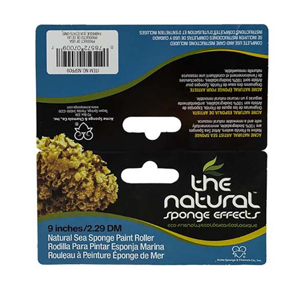 The Natural Sponge Effects Natural Sea Sponge Paint Roller 9 Inch Label Outside