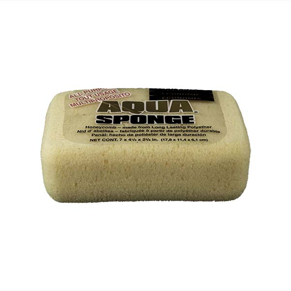 Aqua Sponge - HO2 | Large Economy Polyester Sponge - Front Side w/pkg